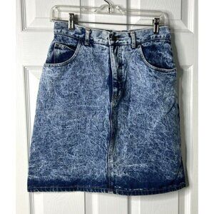 1990s Vintage Georges Marciano Guess Acid Wash Denim Skirt - Size 31 - EUC